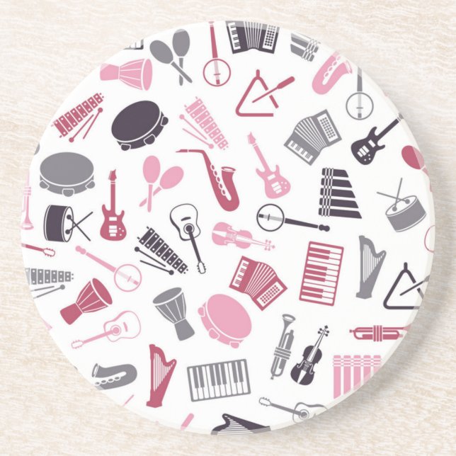 Posavasos Patrón de notas musicales (Frente)