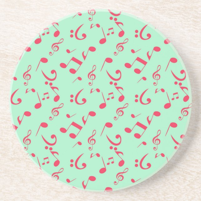 Posavasos Patrón de notas musicales (Frente)