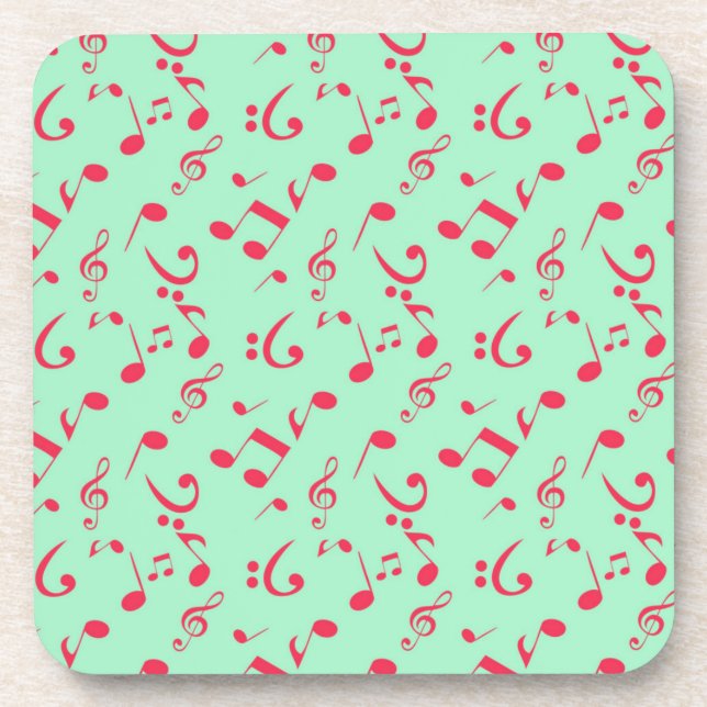 Posavasos Patrón de notas musicales (Frente)