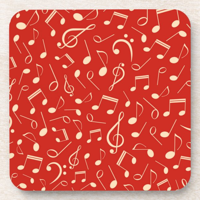 Posavasos Patrón de notas musicales (Frente)