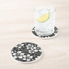 Posavasos PATRÓN DE OLA DE JUNGla EN NEGRO