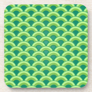Posavasos Patrón de onda Art Deco - verde jade