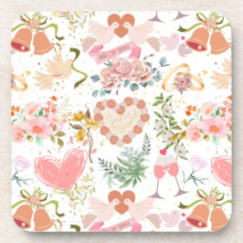 Posavasos patrón de ornamentos boda