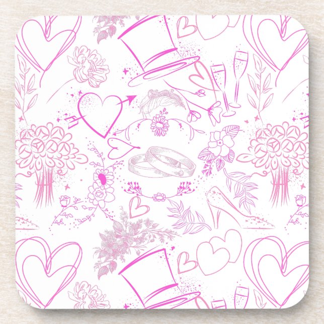 Posavasos patrón de ornamentos boda 02 (Frente)