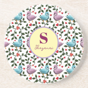 Posavasos Patrón de pájaros personalizado y personalizado 