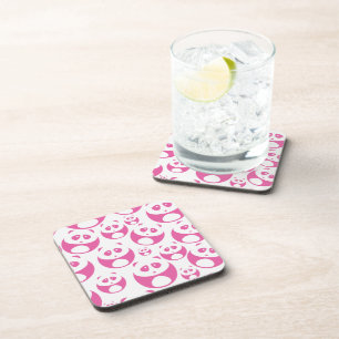 Posavasos Patrón de Panda Blanco y Rosa para el bebé Kawai
