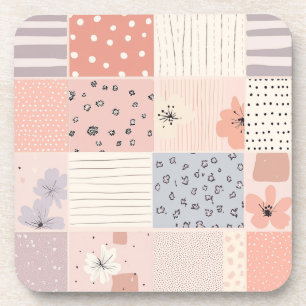 Posavasos Patrón de parchwork floral vintage - Pastel (10)