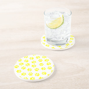 Posavasos Patrón De Patas, Patas De Perro, Patas Amarillas