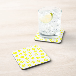 Posavasos Patrón De Patas, Patas De Perro, Patas Amarillas