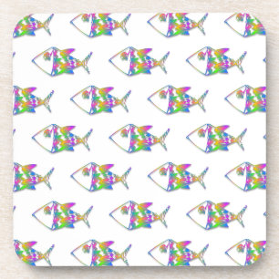 Posavasos Patrón de peces abstracto