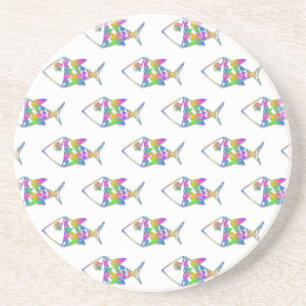 Posavasos Patrón de peces abstracto