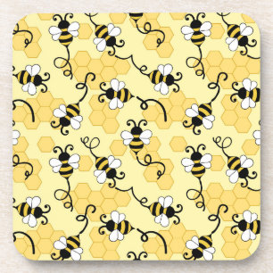 Posavasos Patrón de pequeñas abejas.