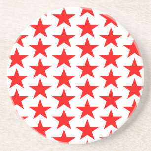 Posavasos Patrón de pequeñas estrellas rojas