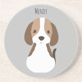 Posavasos Patrón de perro gris liso