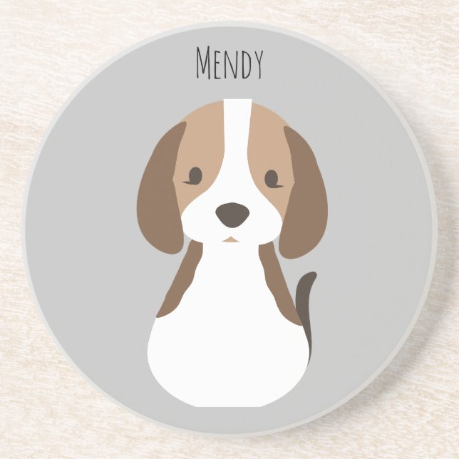 Posavasos Patrón de perro gris liso (Frente)