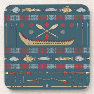 Posavasos Patrón de pesca étnica