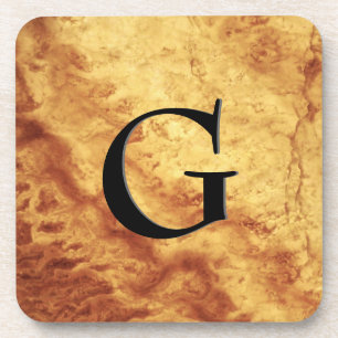 Posavasos Patrón de Piedra de Gema, ojo de tigre de oro y ón