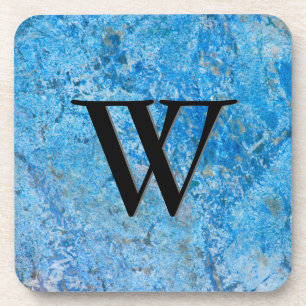 Posavasos Patrón de Piedra Gem, granito azul y ónix negro