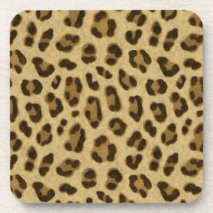 Posavasos Patrón de piel de impresión de animales leopardo