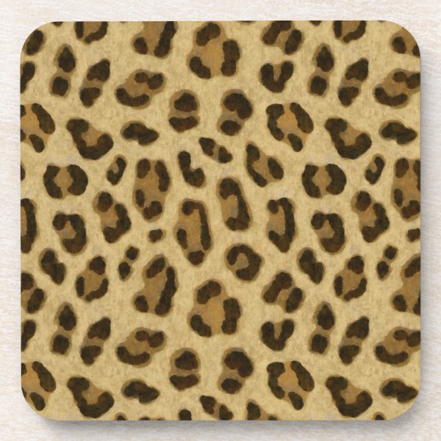 Posavasos Patrón de piel de impresión de animales leopardos (Frente)