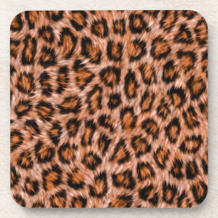 Posavasos Patrón de piel marrón de gato leopardo de Jaguar-2