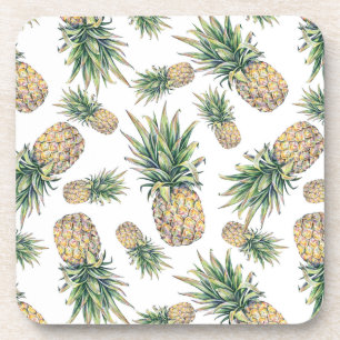 Posavasos Patrón de piña acuarela