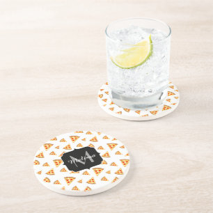 Posavasos Patrón de pizzas Guay y divertidas Patrón Monogram