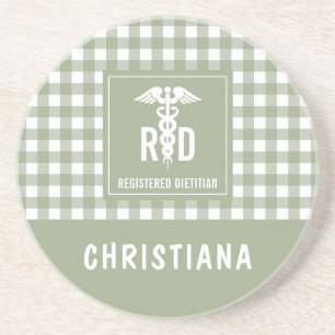 Posavasos Patrón de platillos de dietista registrado de RD p