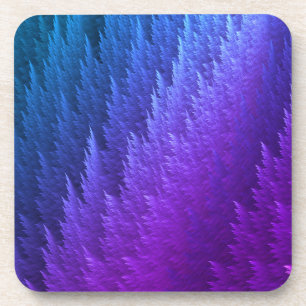 Posavasos Patrón de pluma de Tye Dye azul morado