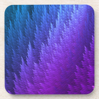 Posavasos Patrón de pluma de Tye Dye azul morado