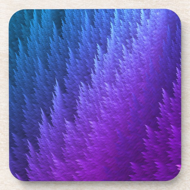 Posavasos Patrón de pluma de Tye Dye azul morado (Frente)