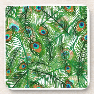 Posavasos Patrón de plumas de pavo real