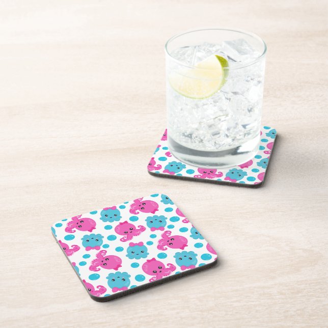 Posavasos Patrón de pulpo, pulpo tórrido, animales marinos (Lado Derecho)