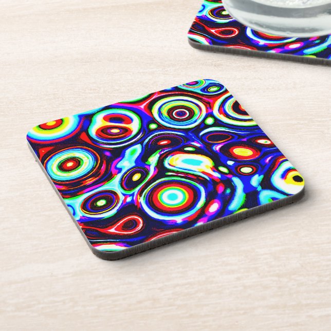 Posavasos Patrón de pulso de neón vibrante (Lado Izquierdo)