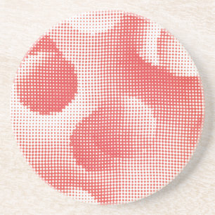 Posavasos Patrón de punto de medio tono de arte pop rojo vin