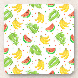 Posavasos Patrón de punto de polka de frutas tropicales