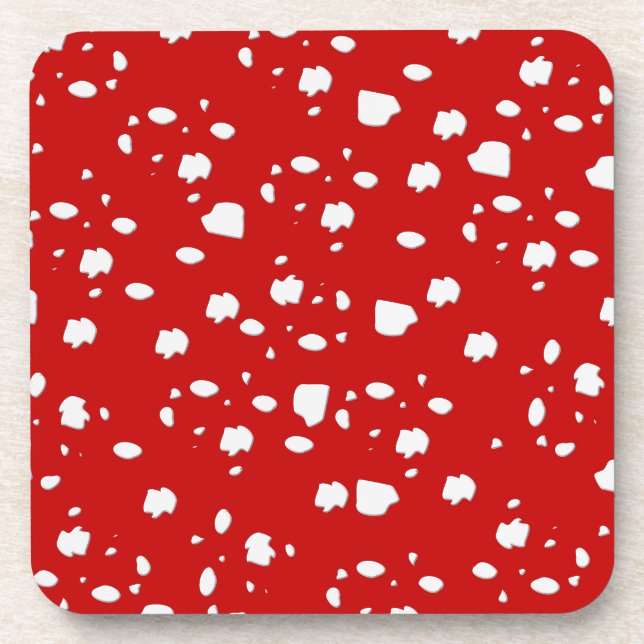 Posavasos patrón de puntos con hongo de toadstool rojo (Frente)