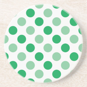 Posavasos Patrón de puntos de polka verde