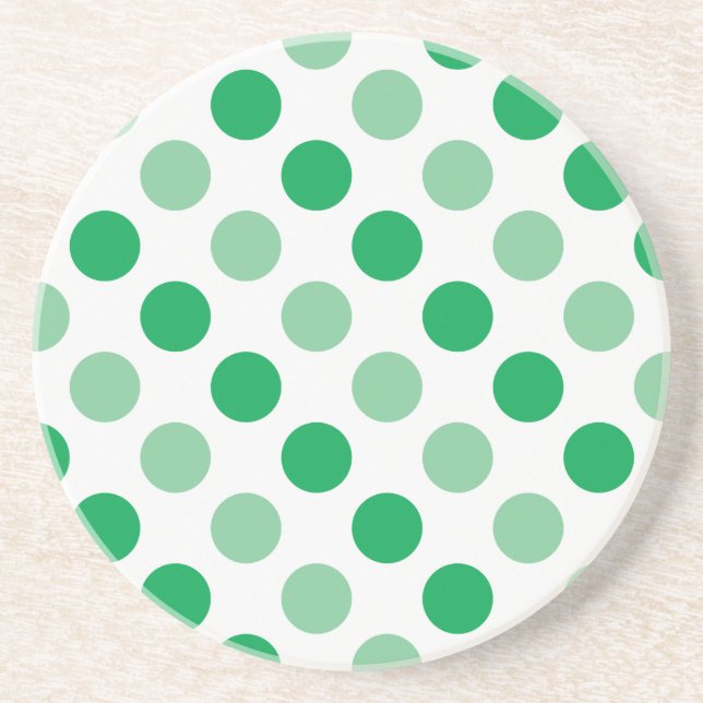 Posavasos Patrón de puntos de polka verde (Frente)