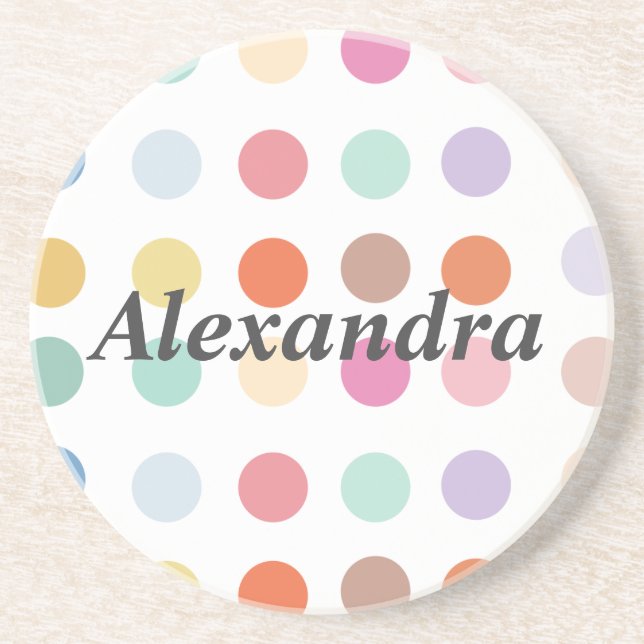 Posavasos Patrón de puntos multicolores (Frente)