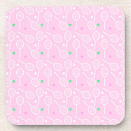 Posavasos Patrón de raqueta de tenis Fiesta rosa pastel