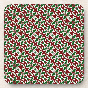 Posavasos Patrón de raya navideña retro mod trippy ondulado