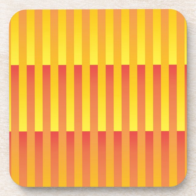Posavasos Patrón de rayas amarillo naranja (Frente)
