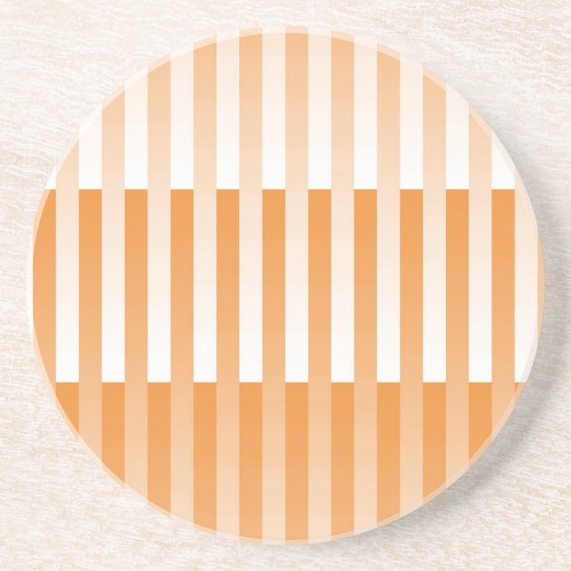 Posavasos Patrón de rayas blancas y naranjas (Frente)