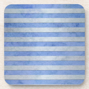 Posavasos Patrón de rayas de acuarela azul claro y gris