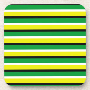 Posavasos Patrón de rayas verdes amarillas