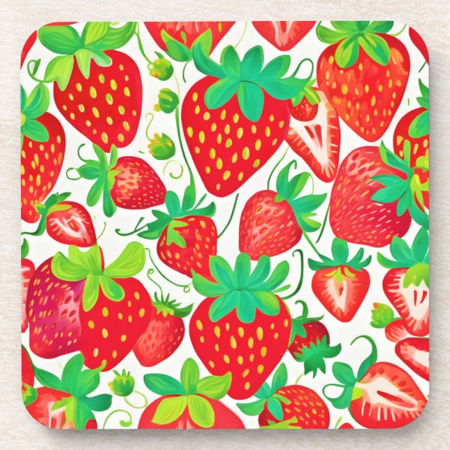 Posavasos Patrón de remolino de fresa (Frente)