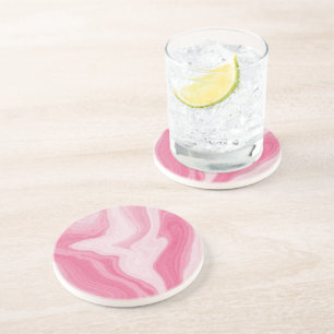 Posavasos Patrón de remolino de mármol rosa – Abstracto esté
