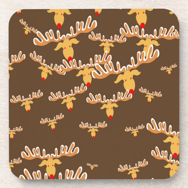 Posavasos Patrón de renos de los navidades (Frente)