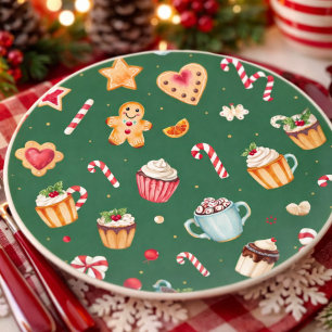 Posavasos Patrón de repostería navideña personalizado
